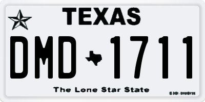 TX license plate DMD1711