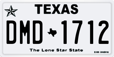 TX license plate DMD1712