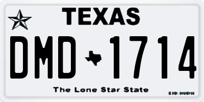 TX license plate DMD1714