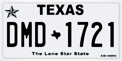 TX license plate DMD1721