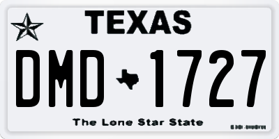 TX license plate DMD1727