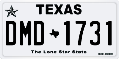 TX license plate DMD1731