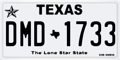 TX license plate DMD1733