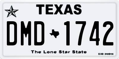 TX license plate DMD1742
