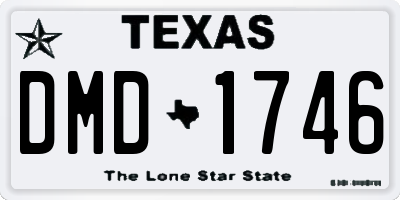 TX license plate DMD1746