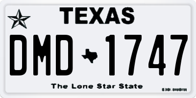 TX license plate DMD1747