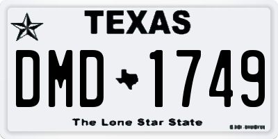 TX license plate DMD1749