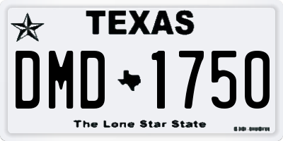 TX license plate DMD1750