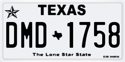 TX license plate DMD1758