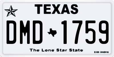 TX license plate DMD1759