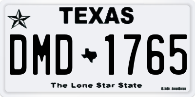 TX license plate DMD1765