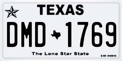 TX license plate DMD1769