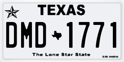 TX license plate DMD1771
