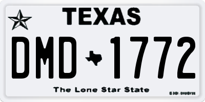 TX license plate DMD1772