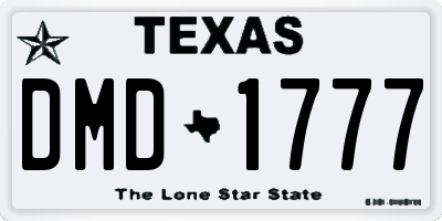 TX license plate DMD1777