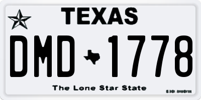 TX license plate DMD1778