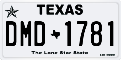 TX license plate DMD1781
