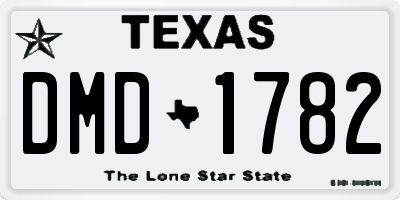 TX license plate DMD1782