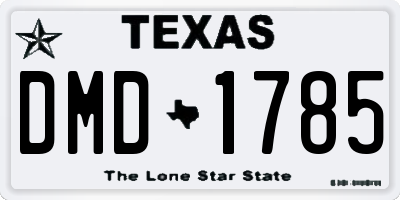 TX license plate DMD1785