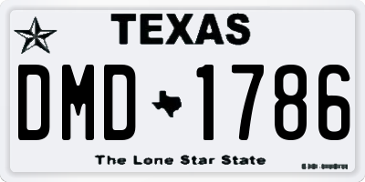 TX license plate DMD1786
