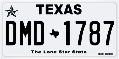 TX license plate DMD1787