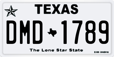 TX license plate DMD1789