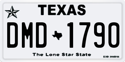 TX license plate DMD1790