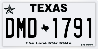 TX license plate DMD1791