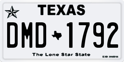 TX license plate DMD1792