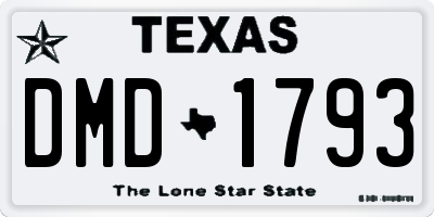 TX license plate DMD1793
