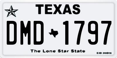 TX license plate DMD1797