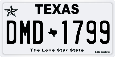 TX license plate DMD1799