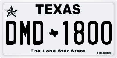 TX license plate DMD1800