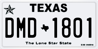 TX license plate DMD1801
