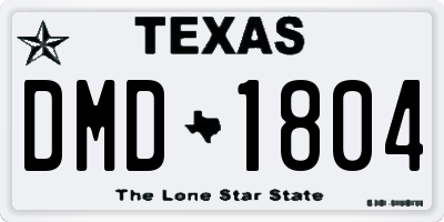 TX license plate DMD1804