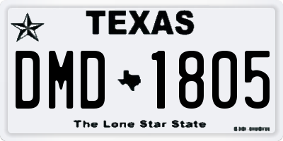 TX license plate DMD1805