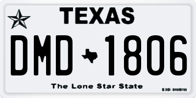 TX license plate DMD1806