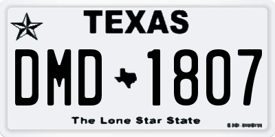 TX license plate DMD1807
