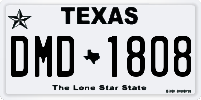 TX license plate DMD1808