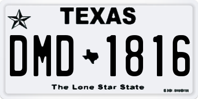 TX license plate DMD1816