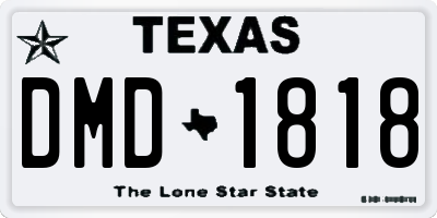 TX license plate DMD1818
