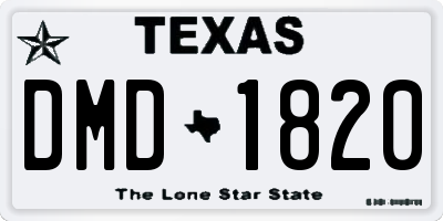 TX license plate DMD1820