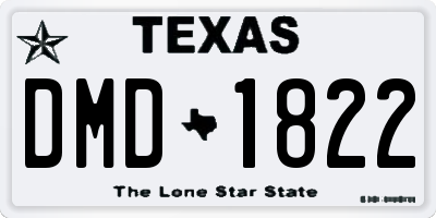 TX license plate DMD1822