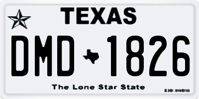 TX license plate DMD1826