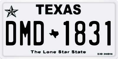 TX license plate DMD1831