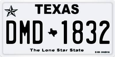 TX license plate DMD1832