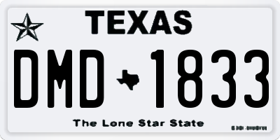 TX license plate DMD1833