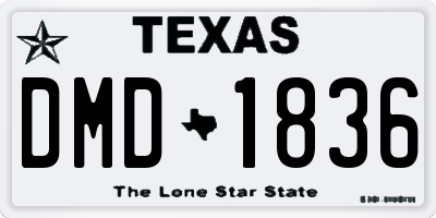 TX license plate DMD1836