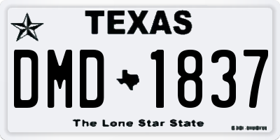 TX license plate DMD1837