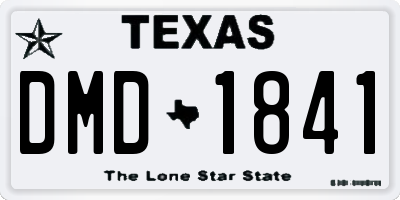 TX license plate DMD1841